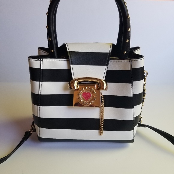 Betsey Johnson Handbags - NEW Betsey Johnson You Rang Phone Stripe Purse